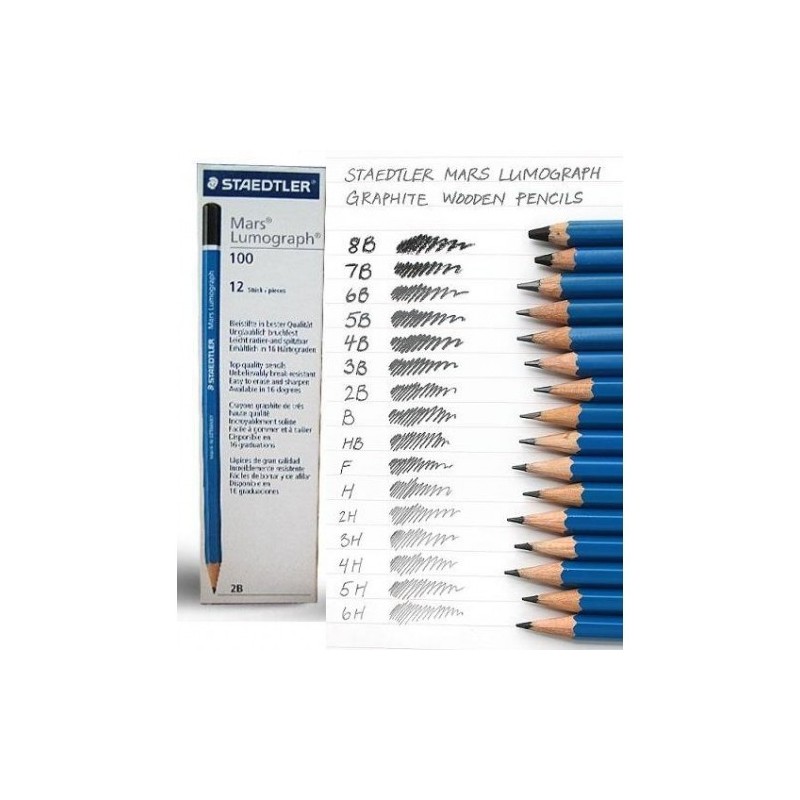 Staedtler 4842 - Matite Mars Lumograph 2H Cf.12 pz.