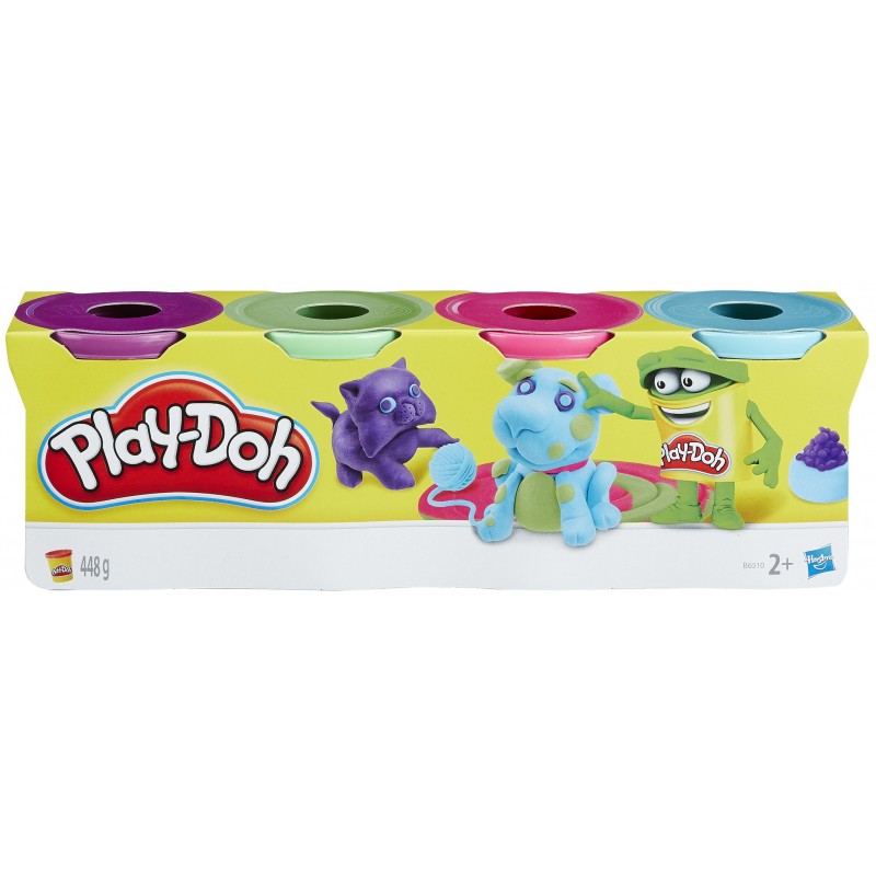 Hasbro B5517 - Play Doh - Confezione 4 Vasetti Colori Assortiti