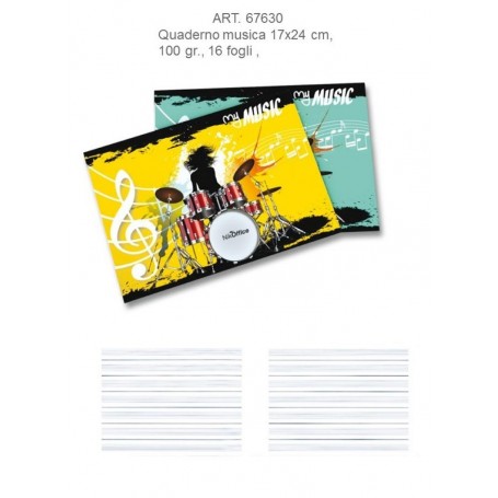 Ans 41042 - Quaderno Musica 16 Fogli Carta 80 gr. Conf.10 pz.