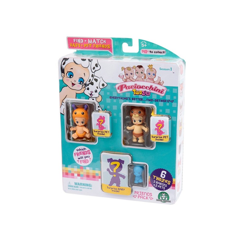 Giochi Preziosi TW00000 - Blister Paciocchini 3 Personaggi e 3 Animaletti Assortiti