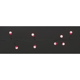 EuroNatale 75345R - Catena 240 Mini-Sfere Rosse 9,6Mt.+3 mm. 8 Funzioni per Esterno