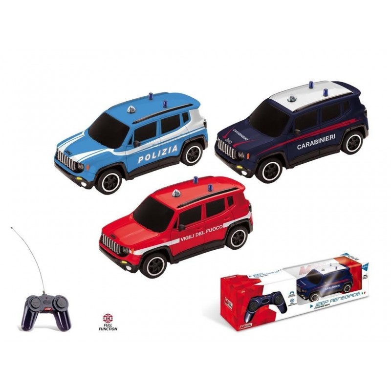 Mondo 63564 - Motors - Jeep Renegade Forze dell'Ordine RC Scala 1:24 3 Modelli Ass.