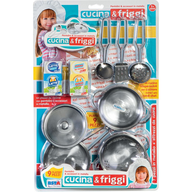 Rstoys 11006 - Blister Pentolini Metallo Cucina e Friggi