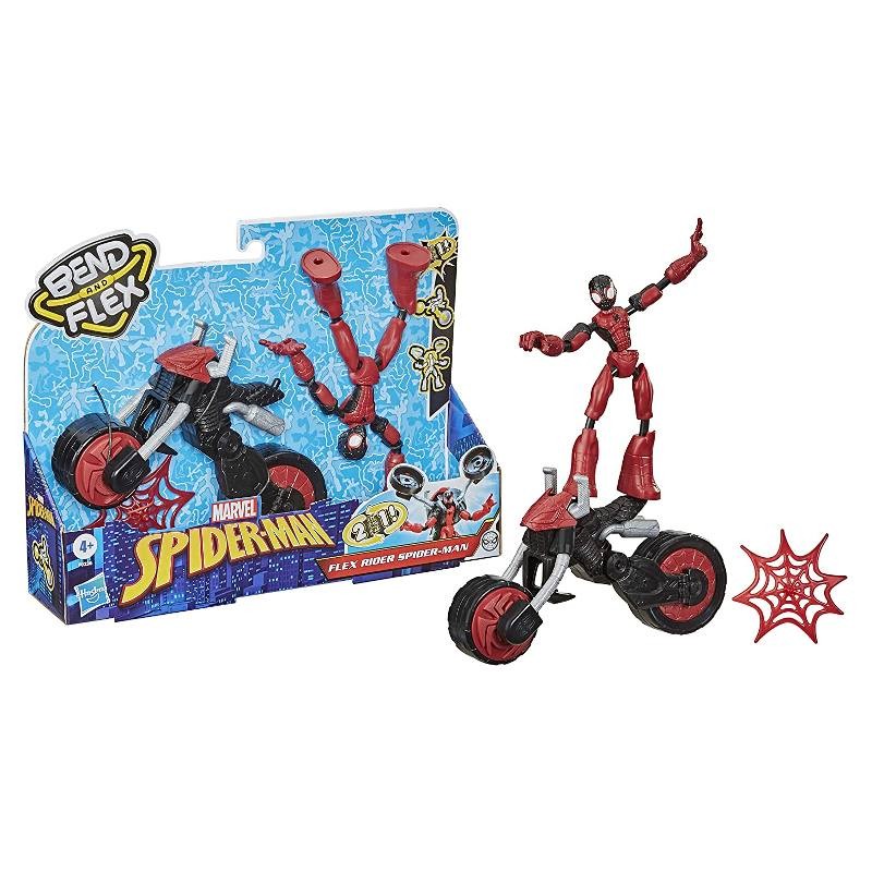 Hasbro F02365 - Spiderman - Bend And Flex Figures Spiderman con Veicolo Snodabile