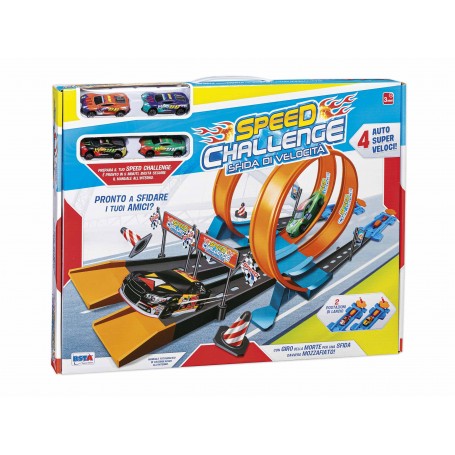 Rstoys 11188 - Pista Lancio 2 Corsie Speed Challenge con 4 Auto