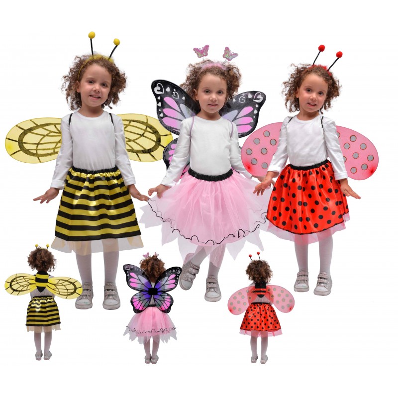 Ciao 30976 - Carnevale - Kit Farfalla, Ape, Coccinella Bambine Assortiti