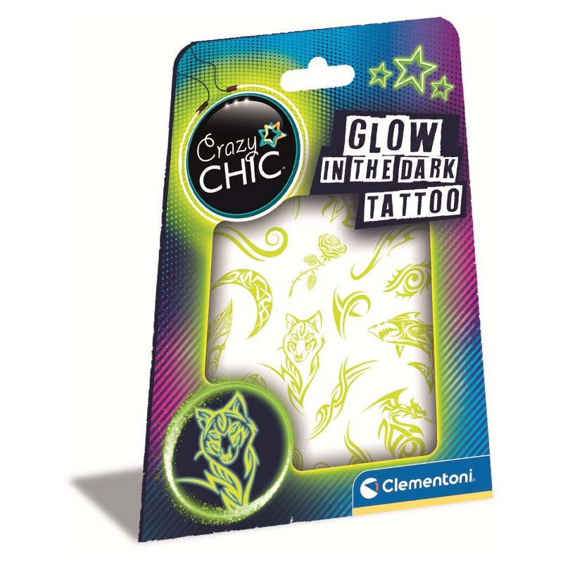 Clementoni 18687 - Crazy Chic - Glow In The Dark Tattoo