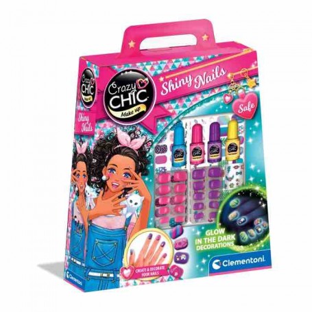 Clementoni 18689 - Crazy Chic - Shiny Nails Glow in The Dark