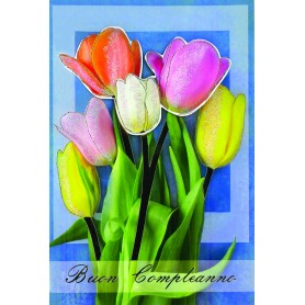 Lebez 81167 - Biglietti Buon Compleanno Fiori Conf.12 pz