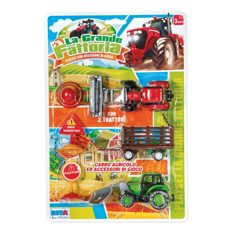 Rstoys 11592 - Blister Trattori con Accessori e Rimorchi