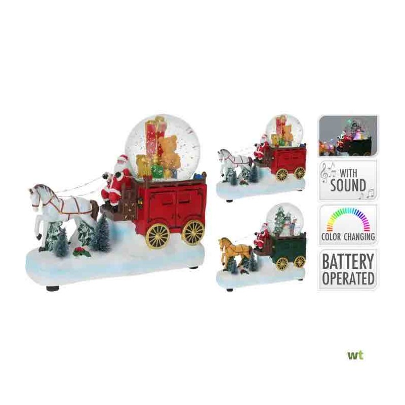 Koopman ACK101030 - Scena Babbo Natale Carrozza Luci e Suoni e Movimento