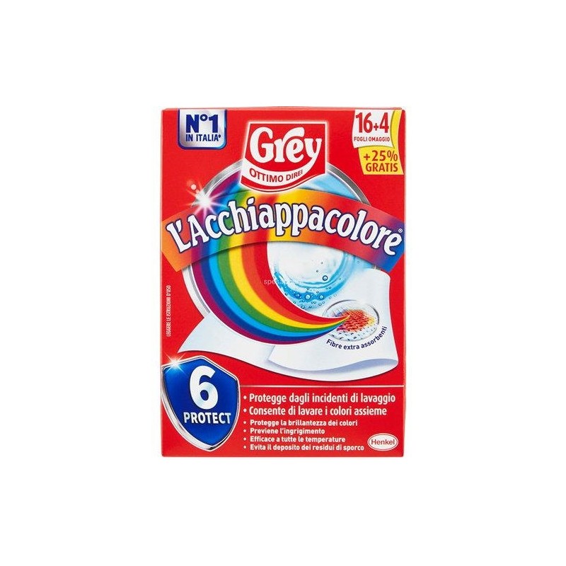 Grey 8250 - L'Acchiappa Colore 16 + 4 Fogli Gratis per Lavatrice