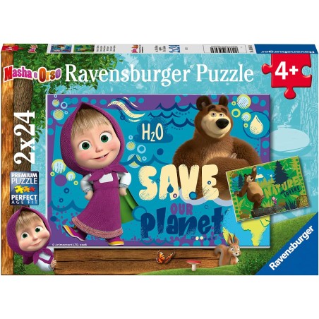 Ravensburger 05646 - Puzzle 2 x 24 Pezzi - Masha E Orso