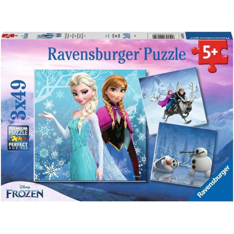 Ravensburger 09264 - Puzzle 3 x 49 Pezzi - Frozen