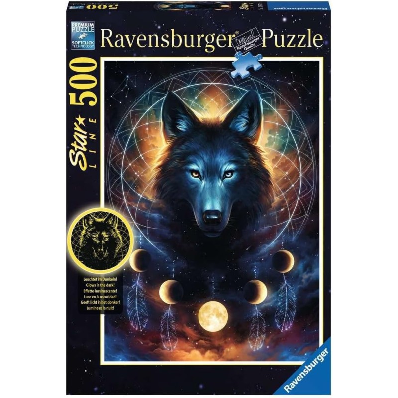 Ravensburger 13970 - Puzzle 500 Pezzi - Lupo Splendente