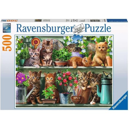 Ravensburger 14824 - Puzzle 500 Pezzi - Gatto Nello Scaffale