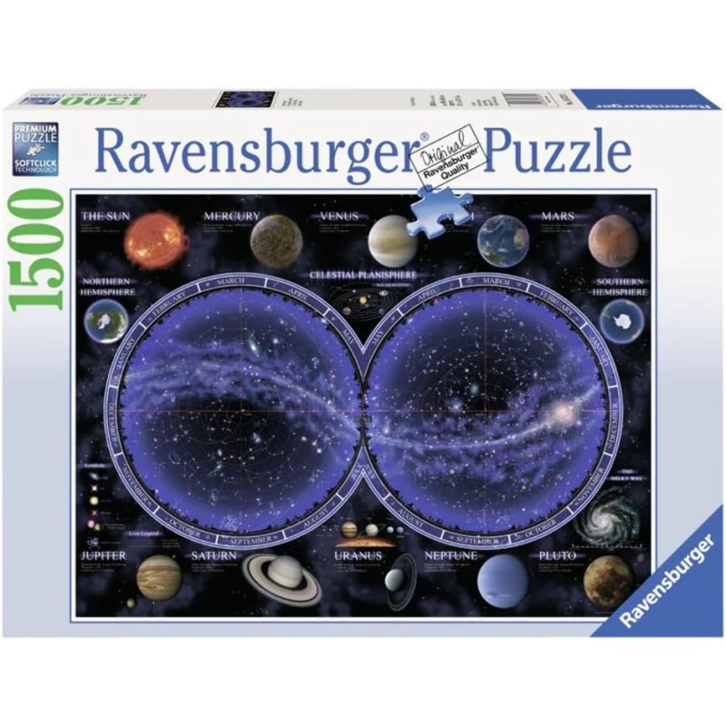 Ravensburger 16373 - Puzzle 1500 Pezzi - Planisfero Celeste