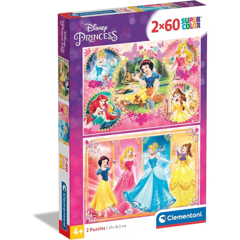 Clementoni 07133 - Puzzle 2X60 - Disney Princess