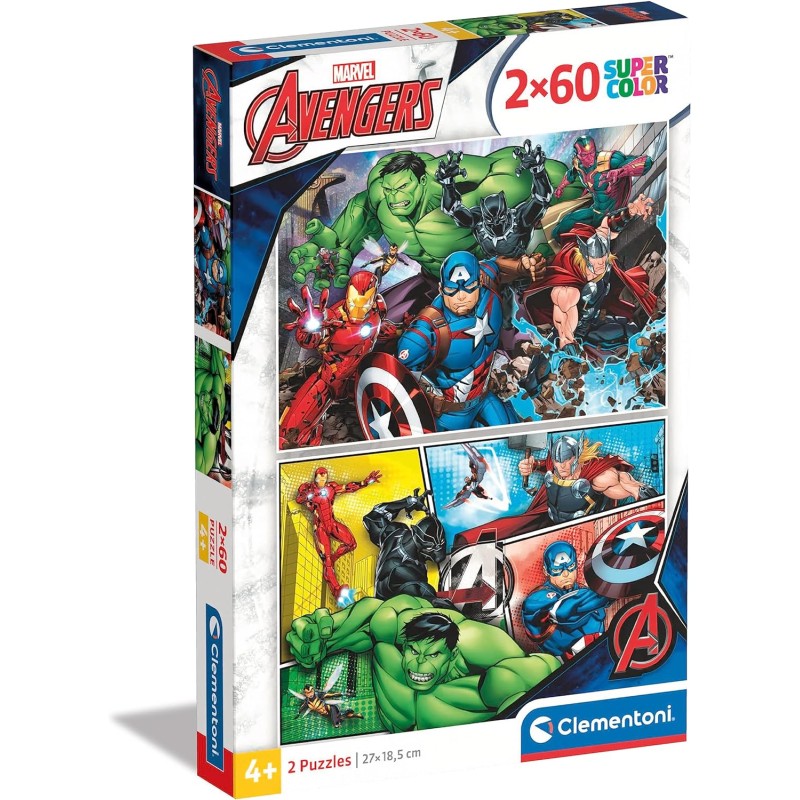 Clementoni 21605 - Puzzle 2X60 - Avengers