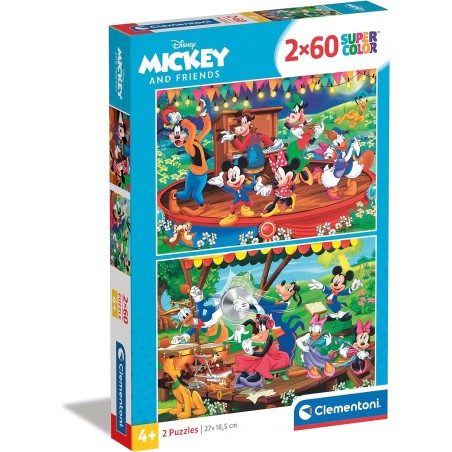 Clementoni 21620 - Puzzle 2 x 60 Pezzi - Mickey