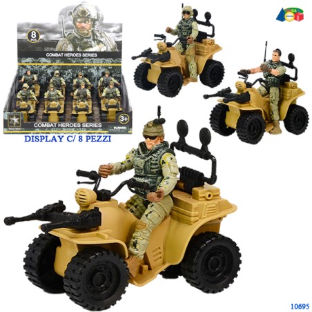 Ginmar 10695 - Quad Militare con Soldato Display 8 pz