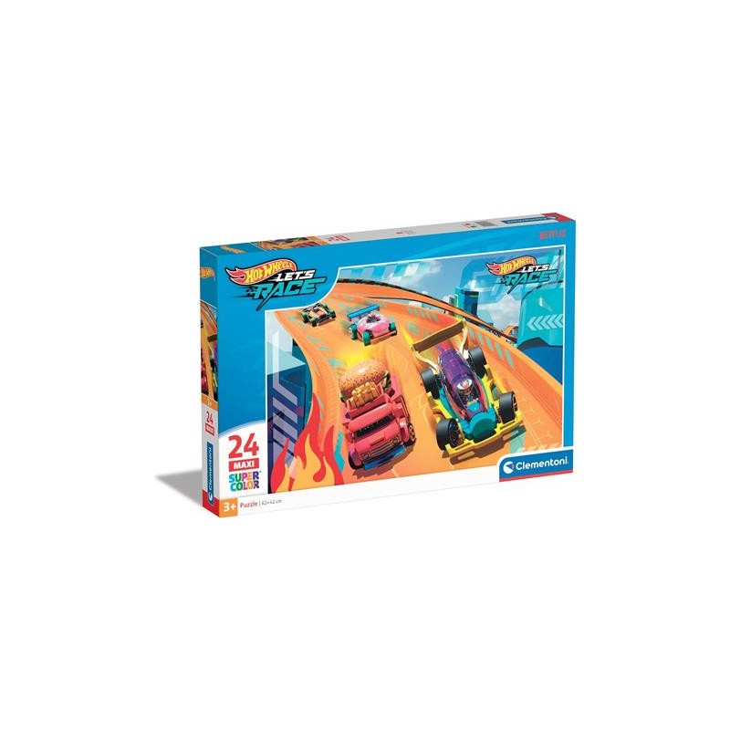 Clementoni 28523 - Puzzle 24 Pezzi Maxi - Hot Wheels