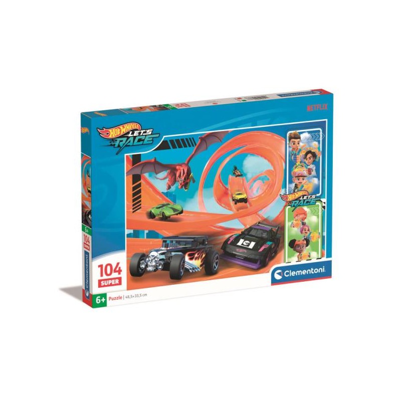 Clementoni 25776 - Puzzle 104 Pezzi - Super Hot Wheels