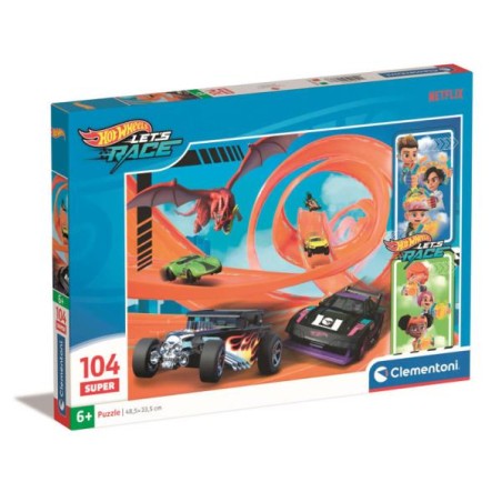 Clementoni 25776 - Puzzle 104 Pezzi - Super Hot Wheels