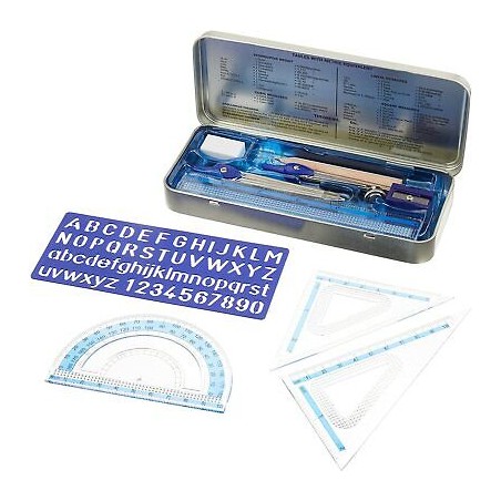 Staedtler 557 10 - Compasso In Astuccio Latta Con Accessori Matematici