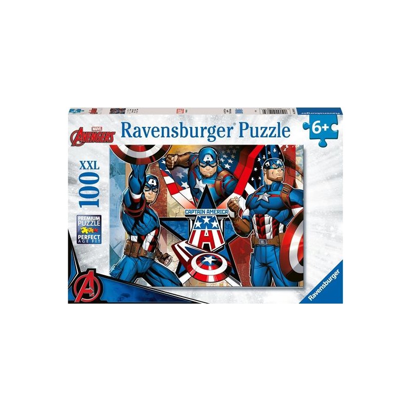 Ravensburger 01073 - Puzzle 100 Pezzi Capitan America