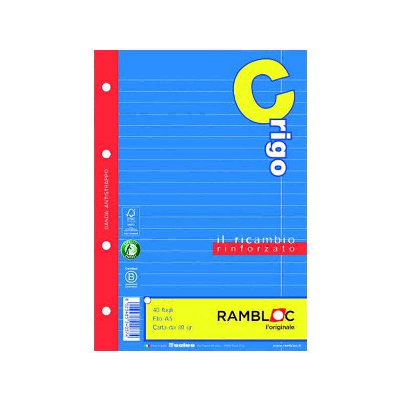 Rambloc 24037 - Ricambi Rinforzati 100gr F.to A5 C