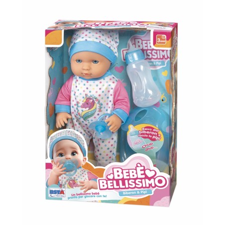 Rstoys 11918 - Bambola Bebe Bellissimo 30cm Beve e Bagna 2 Ass