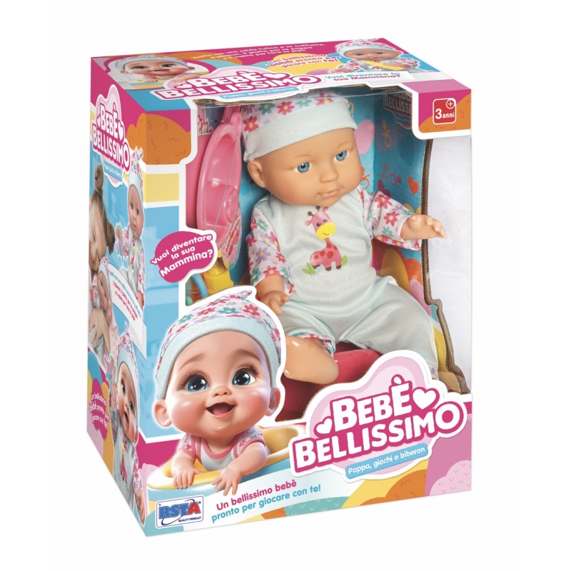 Rstoys 11932 - Bambola Bebe Bellissimo 30cm Pappa e Biberon