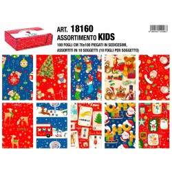 Kartos 18160 - Carta Regalo Natalizia Bambini 70 x 100 Conf.100 Fogli