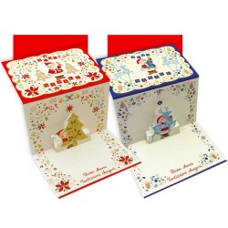 Kartos 48101 - Biglietti Pop-up Babbo Natale 11x17cm Conf.12 pz