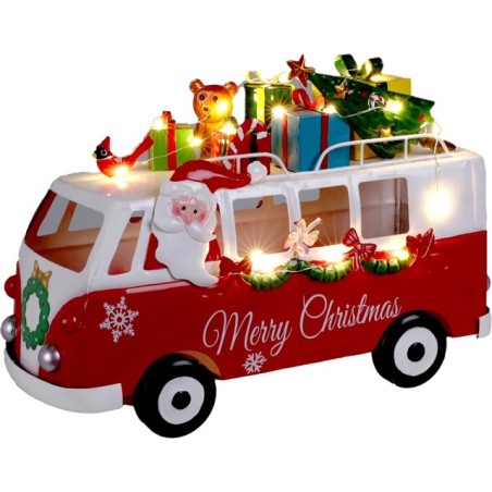 Koopman ALX630270 - Babbo Natale su Autobus con Led 31x22 cm