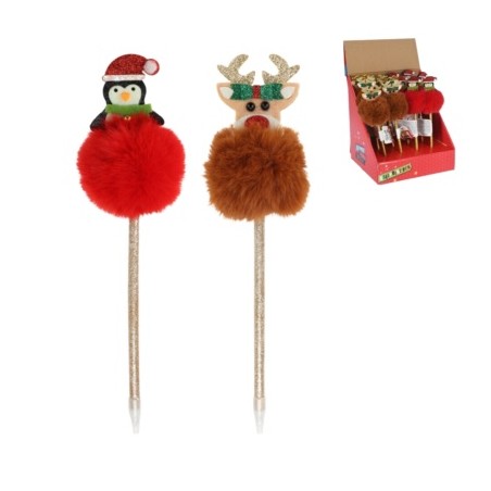 Koopman ANR200300 - Penna Natale Pom Pom 25 cm