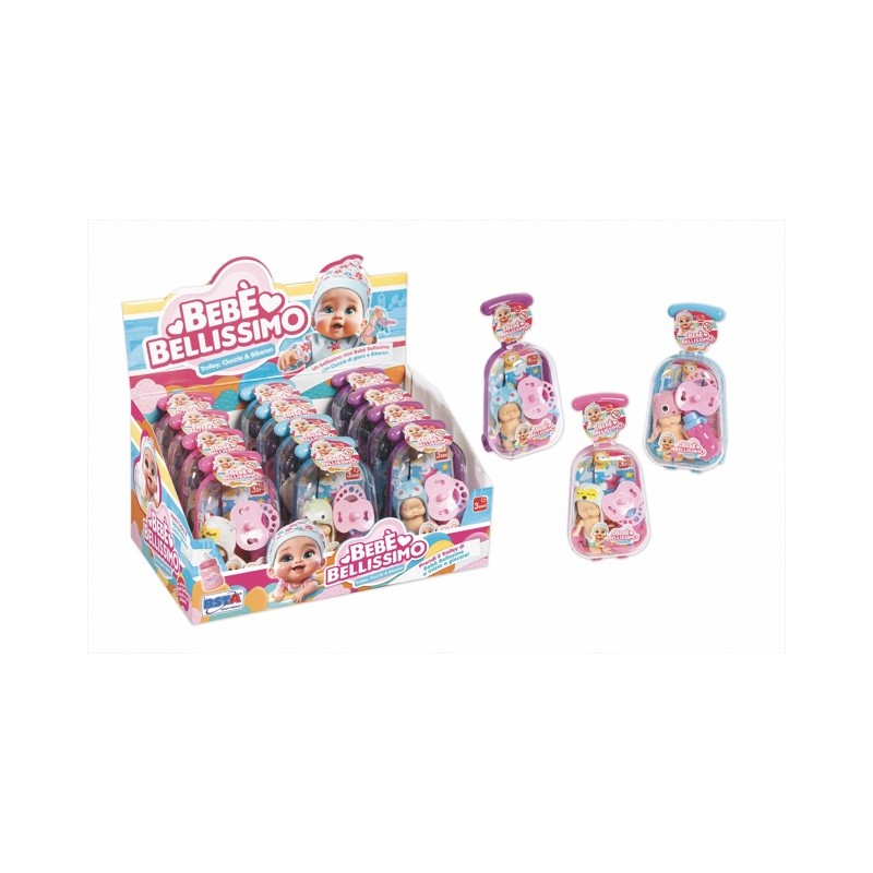 Rstoys 11986 - Bebe' Bellissimo 8cm in Trolley Display 12 pz