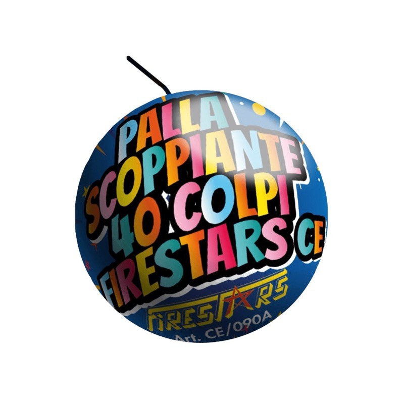 Firestars 090A - Palla Scoppiettante 40 Colpi Display 12 pz