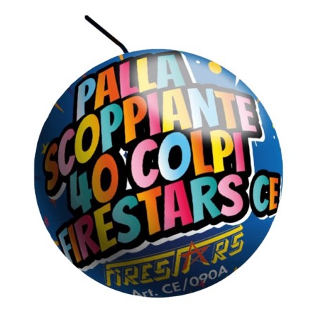 Firestars 090A - Palla Scoppiettante 40 Colpi Display 12 pz