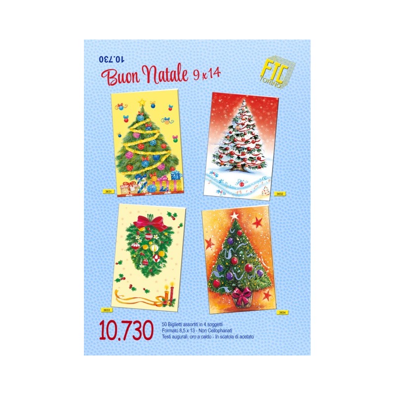 Ftc 10730 - Biglietti Natale 9 x 14 cm Conf. 50 pz