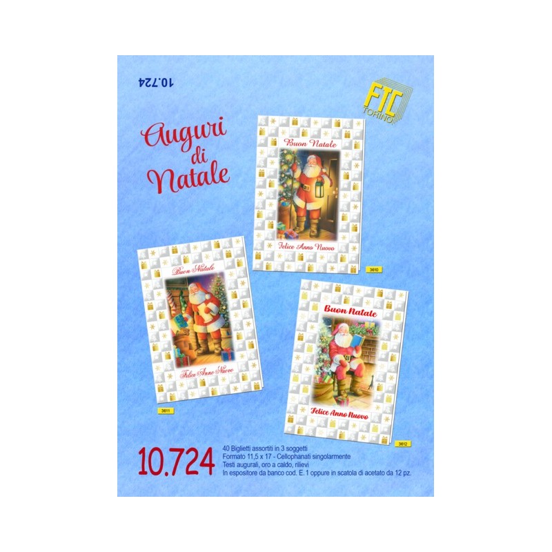 Ftc 10724 - Biglietti Auguri Natale 11,5x17cm Conf.12 pz