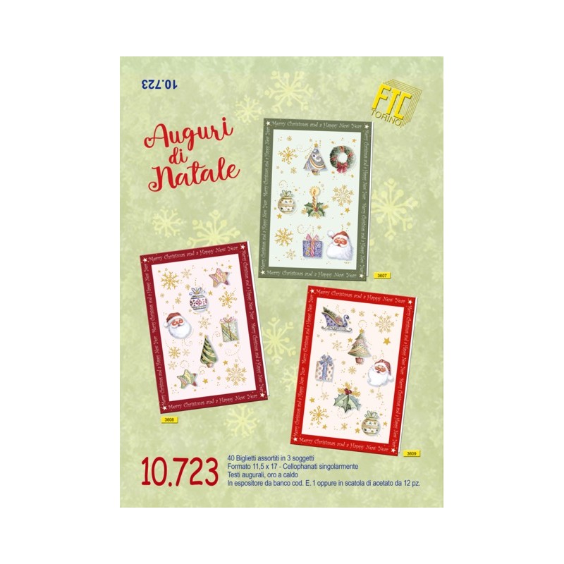 Ftc 10723 - Biglietti Auguri Natale 11,5x17cm Conf.12 pz