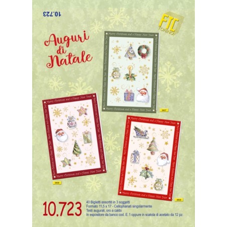 Ftc 10723 - Biglietti Auguri Natale 11,5x17cm Conf.12 pz