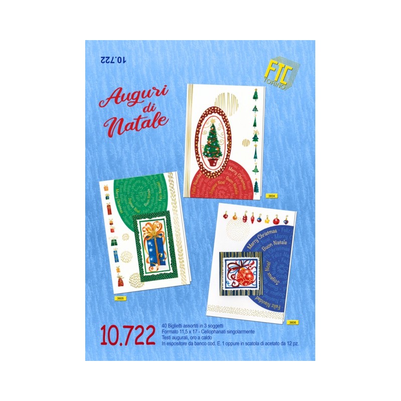 Ftc 10722 - Biglietti Auguri Natale 11,5x17cm Conf.12 pz