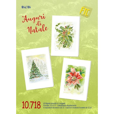 Ftc 10718 - Biglietti Auguri Natale 11,5x17cm Conf.12 pz