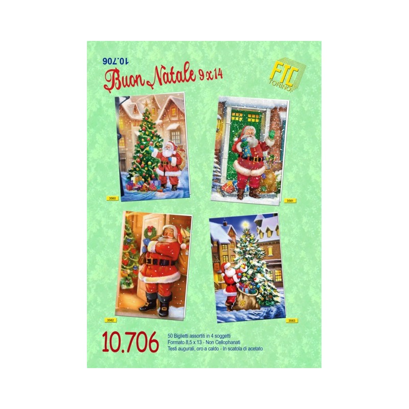 Ftc 10706 - Biglietti Natale 9x14 cm Conf. 50 pz