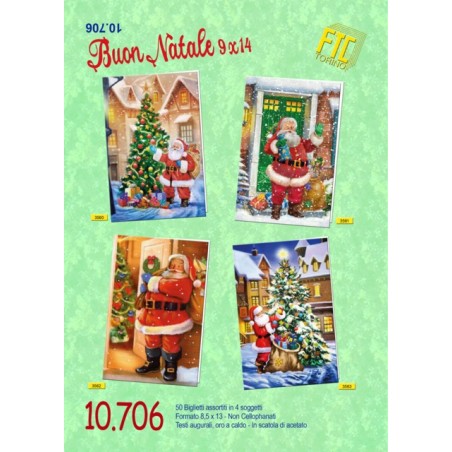 Ftc 10706 - Biglietti Natale 9x14 cm Conf. 50 pz