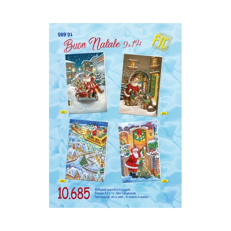 Ftc 10685 - Biglietti Natale 9x14cm Conf. 50 pz