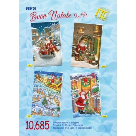 Ftc 10685 - Biglietti Natale 9x14cm Conf. 50 pz